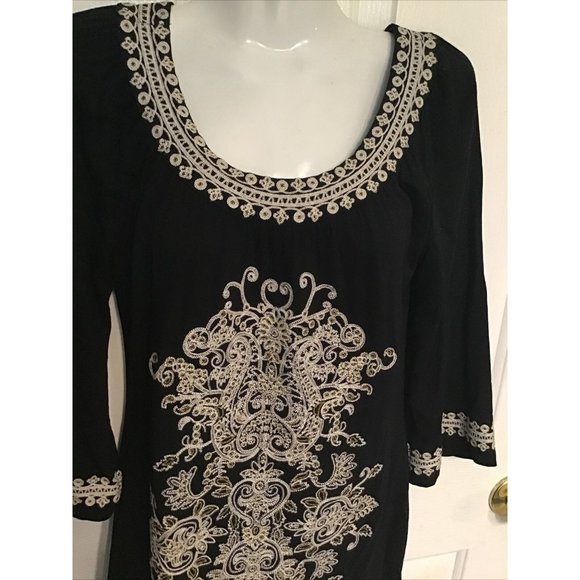 INC International Concepts Women's Dress Small Petite Black Embroidered - Picture 3 of 6